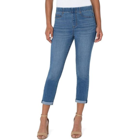 Liverpool LM7065CH1 Women's Sz 6 Blue Chloe Pull-On Skinny Crop Capri Jeans $89+ - Picture 6 of 7